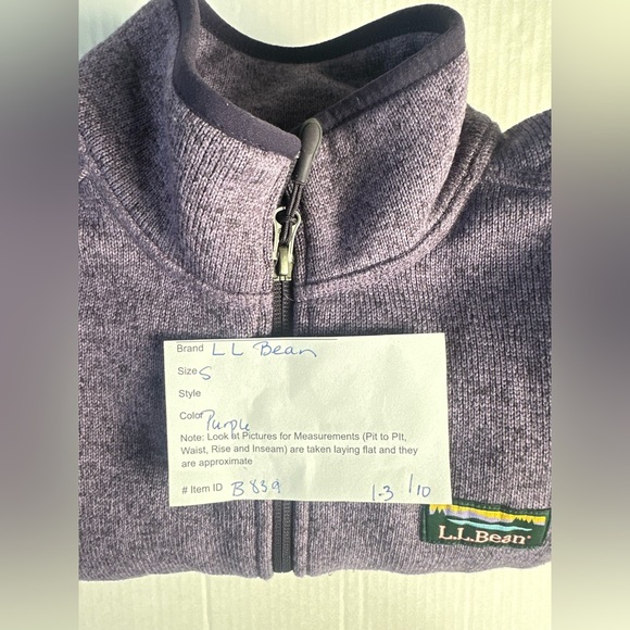 LL Bean Sweater Women's S Reg Fleece Full-Zip Jacket Gorpcore - Picture 8 of 8